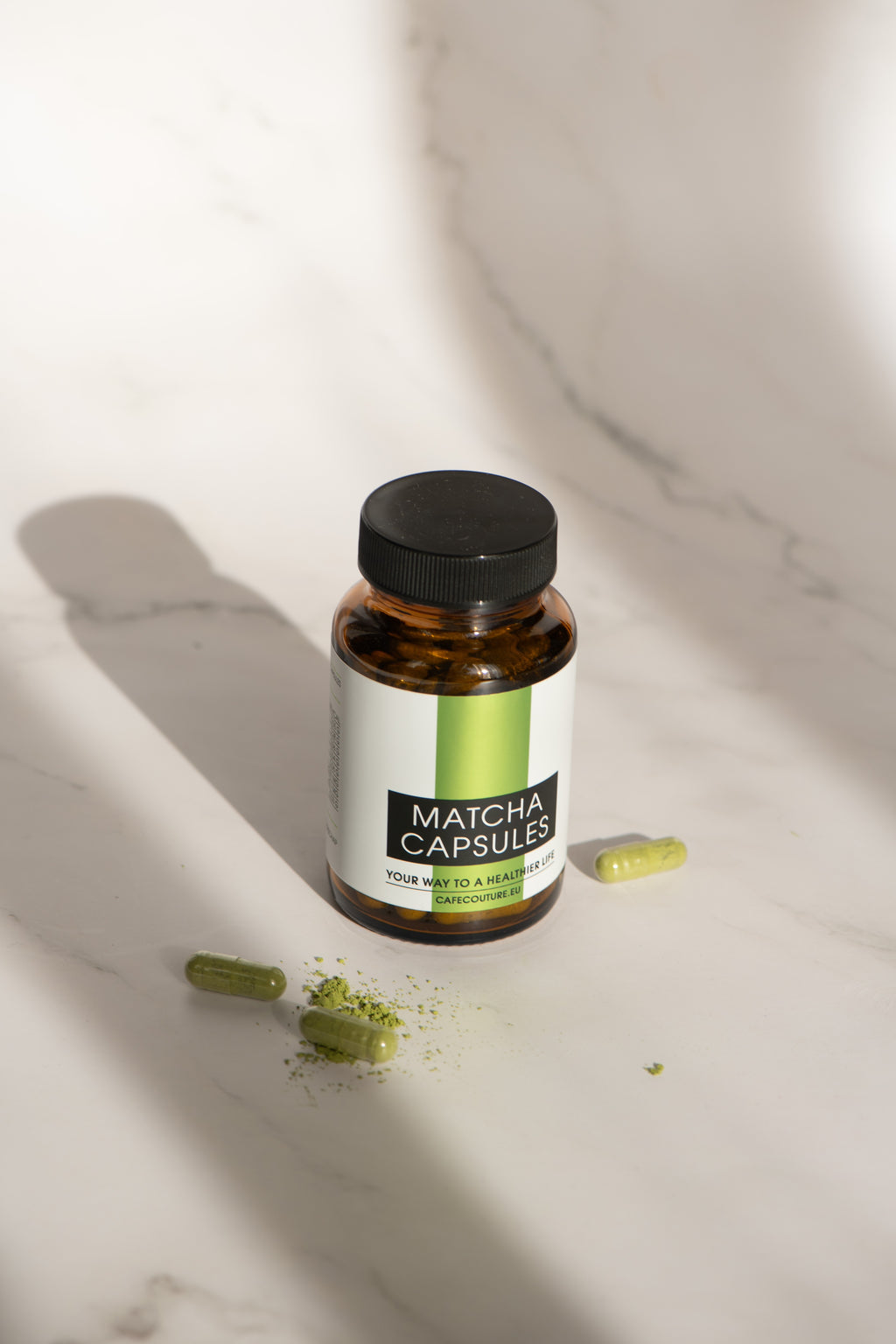 Matcha thee poeder in capsules