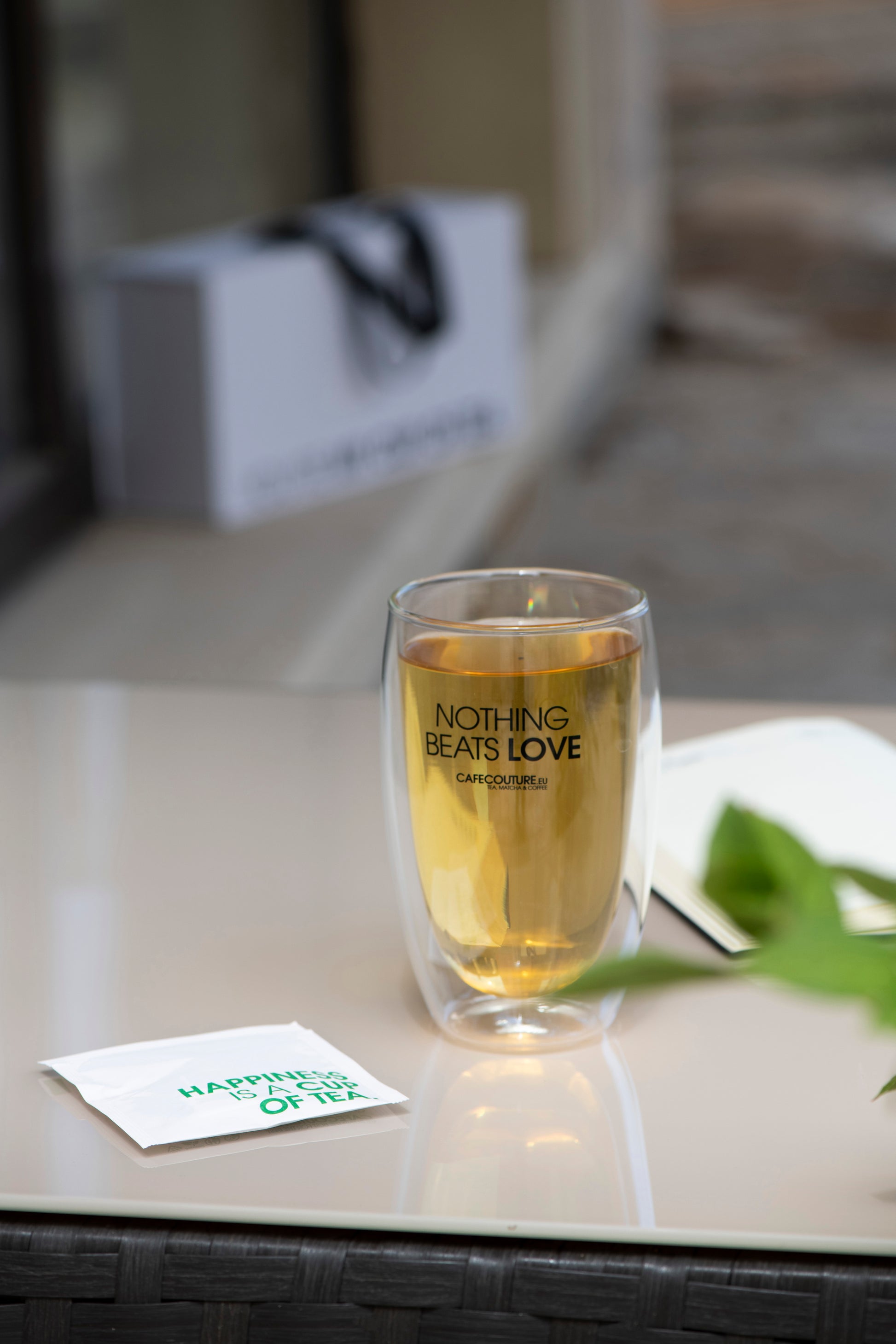 groene thee in enveloppe