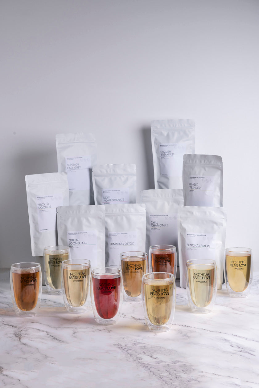 thee in biologisch afbreekbare piramides