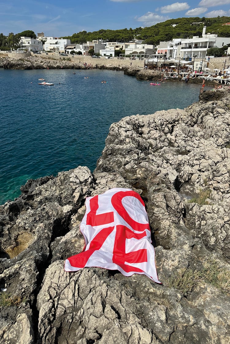 vakantie handdoek rood wit xxxl